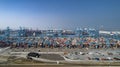 Container terminal in the Rotterdam harbor