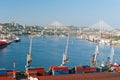 Container terminal at russian port Vladivostok Royalty Free Stock Photo