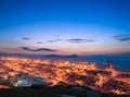 Container terminal with sunset glow Royalty Free Stock Photo