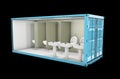 Container of Toilet. Concept of Reuse Container, 3d Illustration. Royalty Free Stock Photo