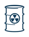 Container with toxic substance and sign of hazard