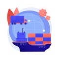 Container transportation abstract concept vector illustration. Royalty Free Stock Photo