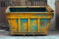 Container trash dumpster is used for recycling of construction waste in a caring environment with solid household waste Royalty Free Stock Photo