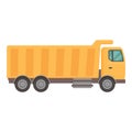 Container truck icon cartoon vector. Tipper unload