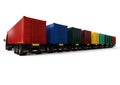 Container Trucks fleet concept Royalty Free Stock Photo