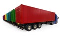 Container Trucks fleet concept Royalty Free Stock Photo