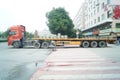 Container trucks in loading and unloading goods