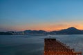 Container vessel heading to port Royalty Free Stock Photo