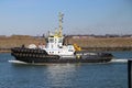 Container vessel MS Ditte arriving at the Maasvlakte harbor in the port of Rotterdam Royalty Free Stock Photo