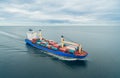 Container vessel sailing in open sea Royalty Free Stock Photo