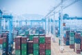 Container yard closeup Royalty Free Stock Photo