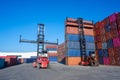 Container yard industry with forklift work for the import and export business