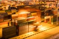 Container yard at night Royalty Free Stock Photo