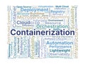 Containerization Word Cloud. Composition Of Concepts Related To Microservices, Deployment, Automation, Security, And Cloud Native Royalty Free Stock Photo