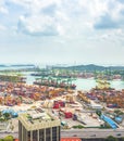 Containers, freight cranes, Singapore port