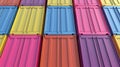 Containers front view, logistic import export goods of freight carrier and transport industry concept Royalty Free Stock Photo