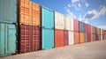 Containers with a global network background a modern overview of digital infrastructure Royalty Free Stock Photo