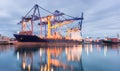 Containers loading Shipping by crane Royalty Free Stock Photo