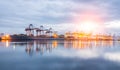 Containers loading Shipping by crane Royalty Free Stock Photo