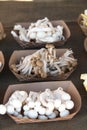 Containers of mushrooms