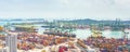 Containers panorama shiping Singapore port