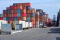 Containers piled up at the port Royalty Free Stock Photo
