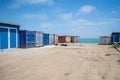 Containers by a Turquoise Sea in Walvisbay, Namibia Royalty Free Stock Photo