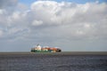 Containership approaching Hamburg