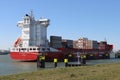 Containership Artic moored in the harbor at Landtong Rozenburg