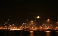 Containerterminal by night Royalty Free Stock Photo