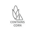 Contains Corn Food Allergy Vector Line Icon