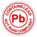 Contains Lead Pb Not Rohs Compliant Symbol Sign, Vector Illustration, Isolate On White Background Label. EPS10 Royalty Free Stock Photo