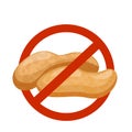 Contains No Nuts. Peanut Warning . Vector Illustration