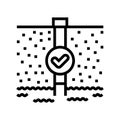 contaminant detection hydrogeologist line icon vector illustration