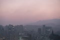 Contaminated air with micro dust and ultrafine dust in the early morning at seoul, south korea