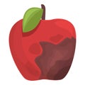 Contaminated apple icon cartoon vector. Food bacteria