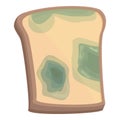 Contaminated bread toast icon cartoon vector. Food bacteria