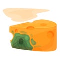 Contaminated cheese icon cartoon vector. Food bacteria