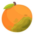 Contaminated orange icon cartoon vector. Fruit food