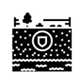 contaminated sites hydrogeologist glyph icon vector illustration