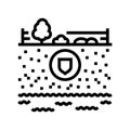 contaminated sites hydrogeologist line icon vector illustration