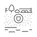 contaminated sites hydrogeologist line icon vector illustration