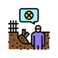 contaminated soil removal color icon vector illustration