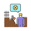 contaminated soil removal color icon vector illustration