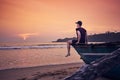 Contemplation during beautiful sunrise Royalty Free Stock Photo