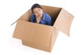 Contemplation inside box Royalty Free Stock Photo