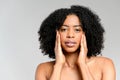 Beauty portrait with a charming African-American woman in white