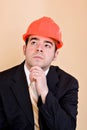 Contemplative Contractor Royalty Free Stock Photo