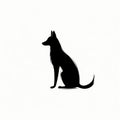Contemplative Minimalism: German Shepherd Dog Silhouette Design