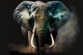 Contemporary abstract artwork double exposure of elephant and nature Royalty Free Stock Photo